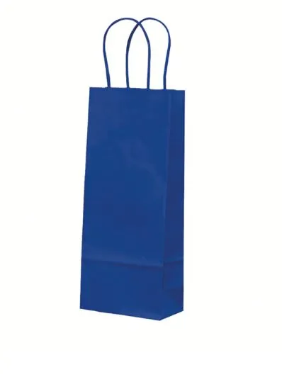 SHOPPER CARTA C/MANICO BOTTIGLIE VINO CM15+9X33H BLU ELETTRICO 25PZX4CFXCT