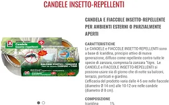 CANDELA INSETTICIDA ZANZARE 70GR 2PZXCF ALLUMINIO