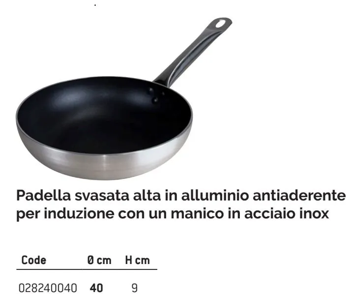 PADELLA ALTA BASIC ANTIADERENTE 3MM INDUZIONE D40 ALLUMINIO FASA