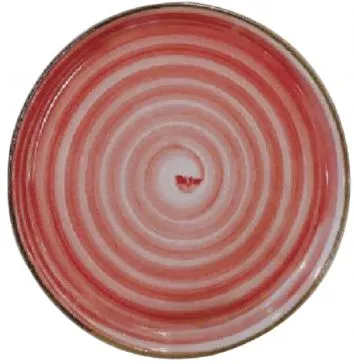 PIATTO PIZZA NAPOLI  CIRCUS D33 SPIRALE ROSSO PORCELLANA 6PZXCF