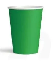 BICCHIERE TAZZA CARTA BIO 180ML 50PZX15CF VERDE  COP.0255