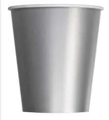 BICCHIERE TAZZA CARTA BIO 180ML 50PZX15CF ARGENTO  XCOP.0255