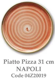 PIATTO PIZZA NAPOLI CIRCUS D31 SPIRALE ROSSO PORCELLANA 6PZXCF 04019  135566
