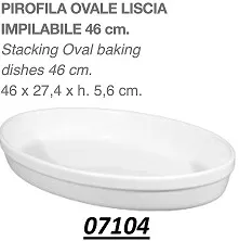 PIROFILA FORNO OVALE 46CMx28 6H PORCELLANA