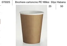 BICCHIERE CARTA TAZZA 100CC HABANA 50PZX20CFXCT