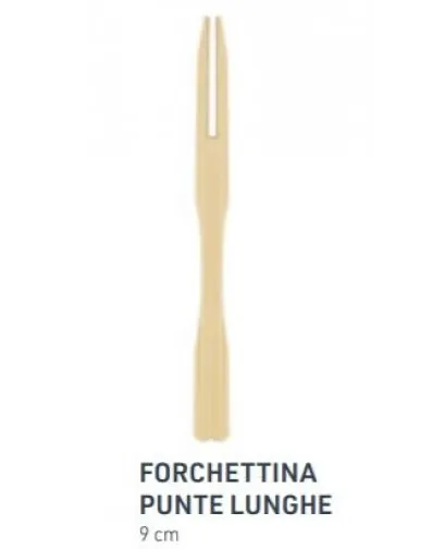 FORCHETTINA 2PUNTE 9CM LEGNO LUNGA BYO 1000PZX20CFXCT