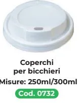 COPERCHIO BICCHIERE TAZZA 240-250-300CC BIANCO 50PZX20CFXCT
