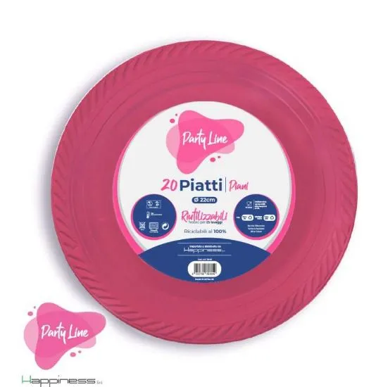 PIATTO PIANO D22 FUCSIA PPS RIUTILIZZABILE 20PZX30CF