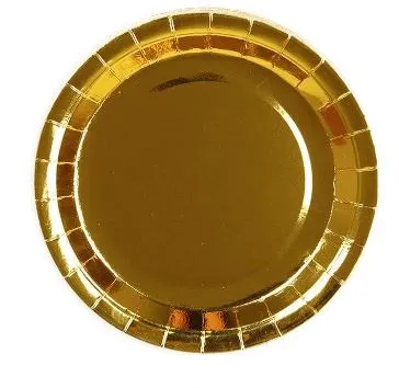PIATTO PIANO CARTONCINO BIO D23 ORO METAL 12PZX36CF