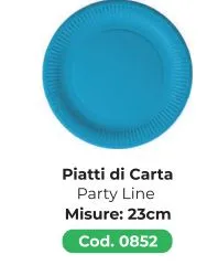 PIATTO PIANO CARTONCINO BIO D23 AZZURRO 20PZX24CF