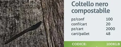 COLTELLO PLA COMPOSTABILE NERO 100PZX20CFXCT