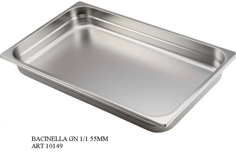BACINELLA IN ACCIAIO GN 1/1 H mm 55 530X325 6PZXCT P110557