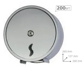DISPENSER CARTA IGIENICA MINI JUMBO 200MT 430 SATINATO ACCIAIO