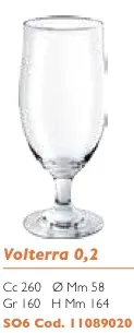 BICCHIERE BIRRA VOLTERRA 0.2 260CC 6PZXC VETRO