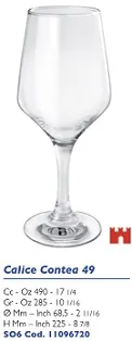 BICCHIERE CALICE CONTEA 49CL 6PZXCF VETRO