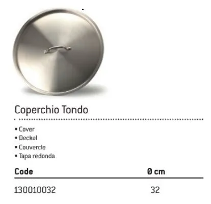 COPERCHIO TONDO D32 FASA ACCIAIO