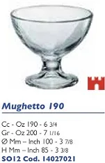 COPPA DESSERT MUGHETTO 19CL 12PZXCF VETRO