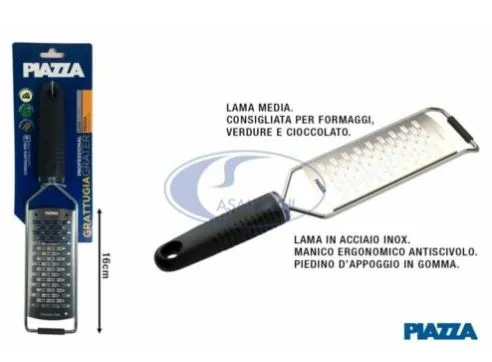 GRATTUGIA LAMA MEDIA C/MANICO ANTISCIVOLO CM6.5X13.5 ACCIAIO