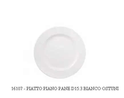 PIATTO PANE PIANO OSTUNI D15.3 PORCELLANA BIANCO 12PZX4CFXCT