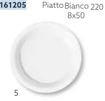 PIATTO PIANO D22 COMPOSTABILE BIANCO  50PZX8CF 205762