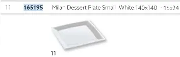 PIATTO DESSERT QUADRO MILAN SMALL CM14X14 BIANCO 16PZXCF