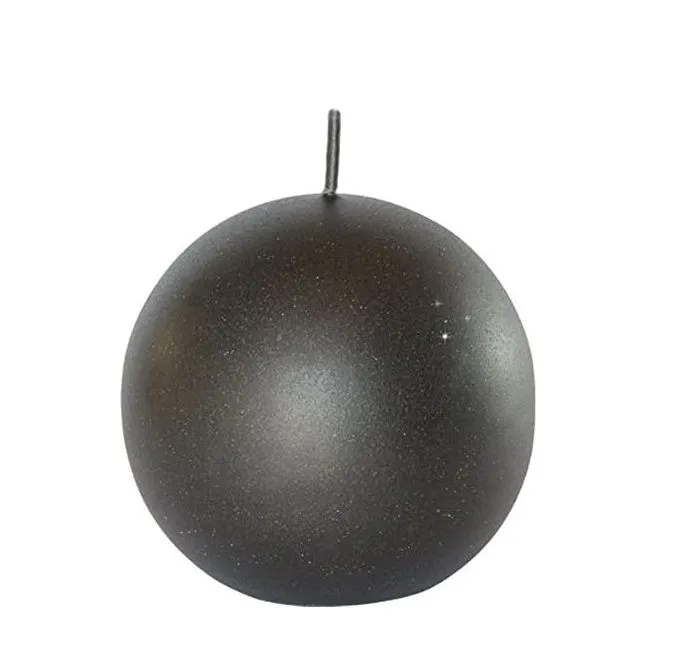CANDELA IN VELLUTO BALL D8 NERO 4PZXCF
