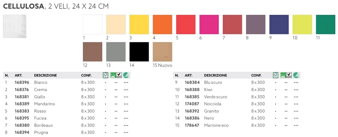 TOVAGLIOLO 2V 24X24 DUNI BLU 300PZX8CFXCT