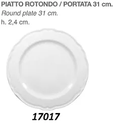 PIATTO PIANO TONDO PRAGA D31 PORCELLANA 4PZXCF