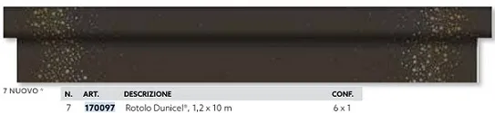 TOVAGLIA A ROTOLO DUNICEL 1.20X10MT NEW YEAR NERO CAPODANNO