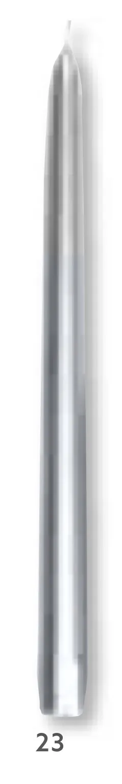 CANDELA ANTICA 22CM 6.5H ARGENTO 10PZX10CF