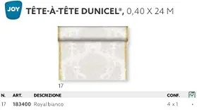 TETE A TETE DUNICEL 0.4X24M ROYAL WHITE 4RTXCT