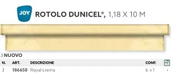 TOVAGLIA A ROTOLO DUNICEL 1.18X10MT ROYAL CREMA 6RT