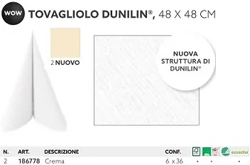 TOVAGLIOLO 48X48 DUNILIN CREMA 36PZX6CF
