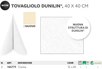 TOVAGLIOLO 40X40 DUNILIN CREMA 45PZX12CF