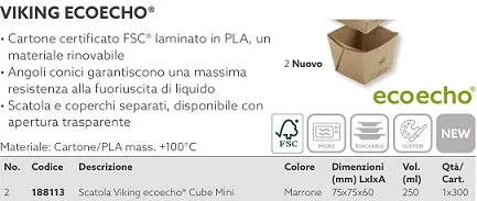 SCATOLA ECOECHO CUBE MINI 75X75X20 25PZXCF=300PZXCT