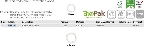 ELASTICO X BAGASSE ATLANTIS BIANCO SMALL 100PZX4CFXCT