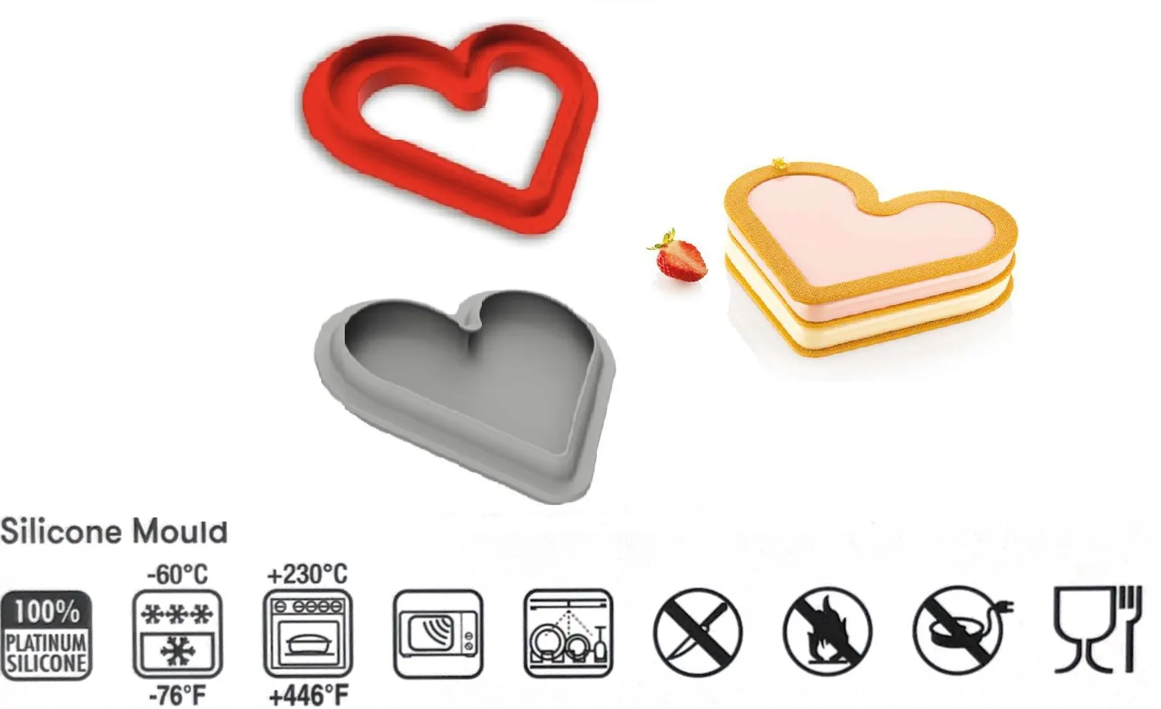 KIT LOVE STORY 2 STAMPO SILICONE +TAGLIAPASTA CUORE CM21X17.3