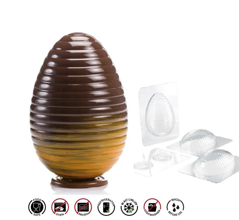 KIT STAMPO HONEY 2 UOVO PASQUA CIOCCOLATO STRISCE ORIZZONTALI  270GR D12.2X18.5H