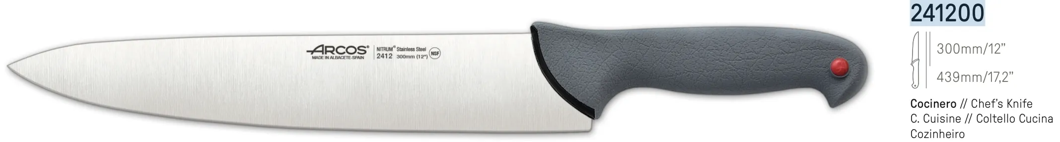 COLTELLO PROFESSIONALE DA CUCINA 30CM - COLOUR PROF
