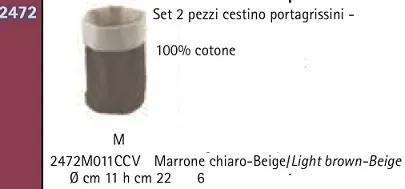 CESTINO PORTAGRISSINI D11X22H MARRONE 2PZXCF