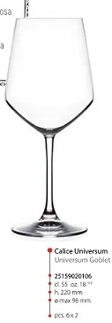 BICCHIERE CALICE UNIVERSUM 55CL 6PZXCF VETRO