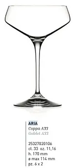 BICCHIERE COPPA ARIA 33CL 6PZXCF VETRO