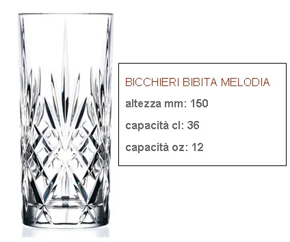 BICCHIERE TUMBLER ALTO HB MELODIA 0 36CL 6PZXCF VETRO