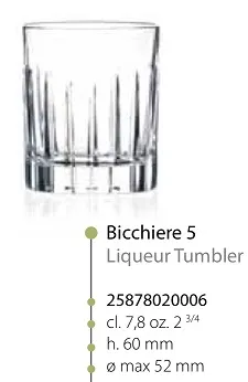BICCHIERE TIMELESS 5 LIQUORE 7.8CL 6PZXCF VETRO
