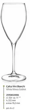 BICCHIERE CALICE FLUTE 120CC TRASPARENTE 20PZX40CFXCT 2775