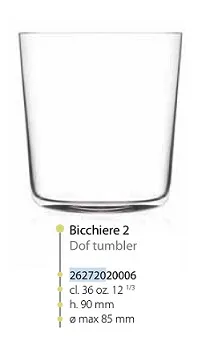 BICCHIERE TUMBLER BASSO SIDRO 2 36CL 6PZXCF VETRO