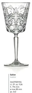 BICCHIERE CALICE TATTOO 2 29CL 6PZXCF VETRO
