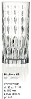 BICCHIERE TUMBLER ALTO HB MARILYN 35CL 6PZXCF VETRO
