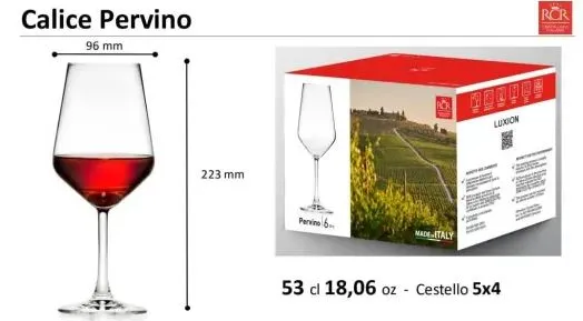 BICCHIERE CALICE PERVINO VINO ROSSO 53CL 6PZXCF VETRO