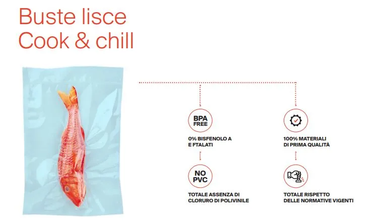 BUSTE SOTTOVUOTO LISCE "COOK & CHILL" 40X60 100PZX5CF